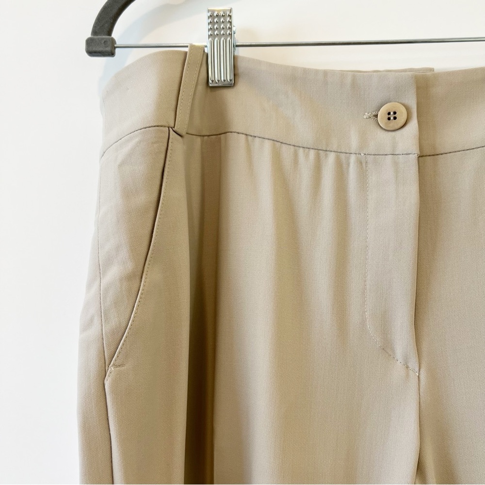 Armani Collezioni Dress Pant Beige High Rise Lightweight Straight Leg Trouser 10 - Picture 2 of 6
